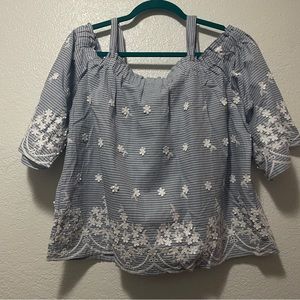 Off-the-shoulder Floral Blouse